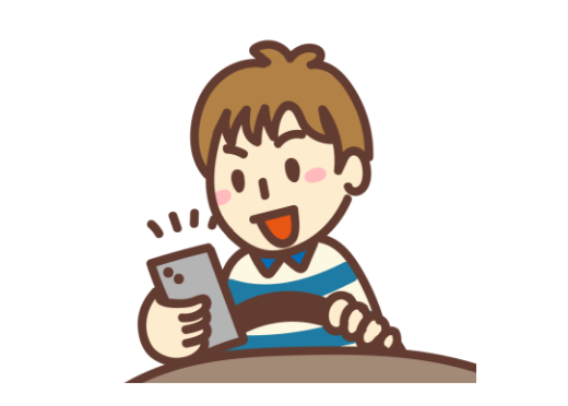 ながらスマホをしている運転手のイラスト